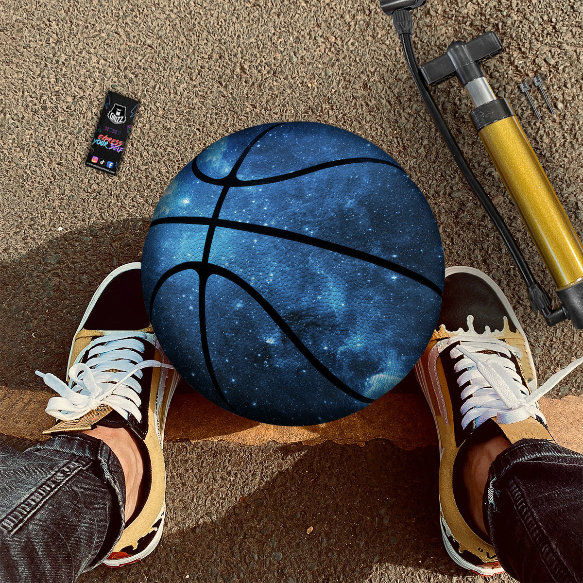 Nebula Galaxy Space Blue Light Print Basketball