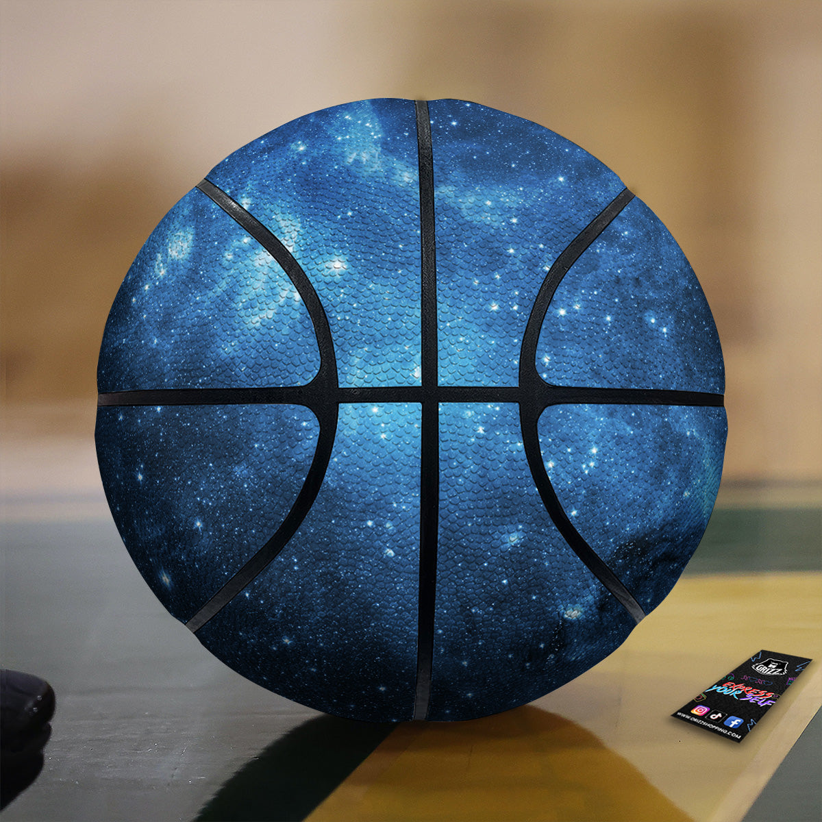 Nebula Galaxy Space Blue Light Print Basketball
