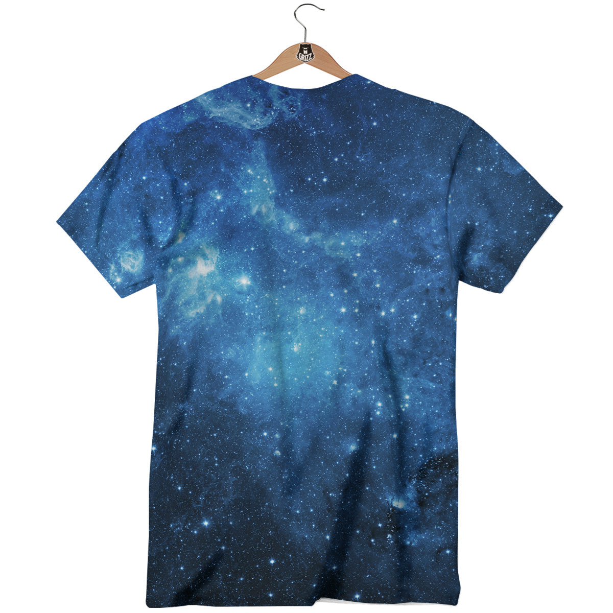 Nebula Galaxy Space Blue Light Print T-Shirt-grizzshop