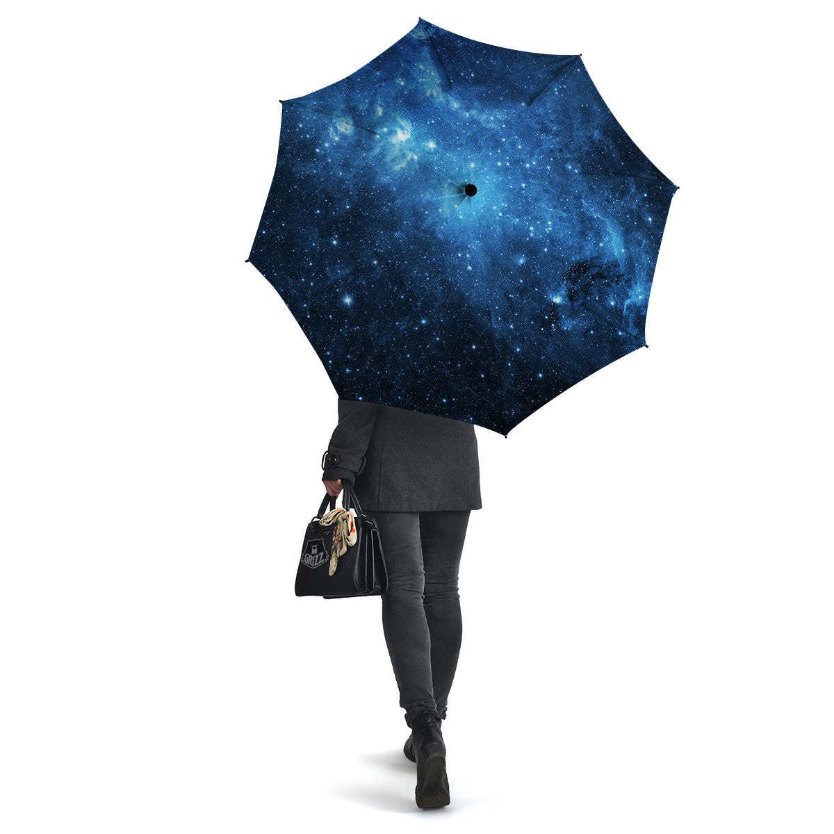 Nebula Galaxy Space Blue Light Print Umbrella-grizzshop