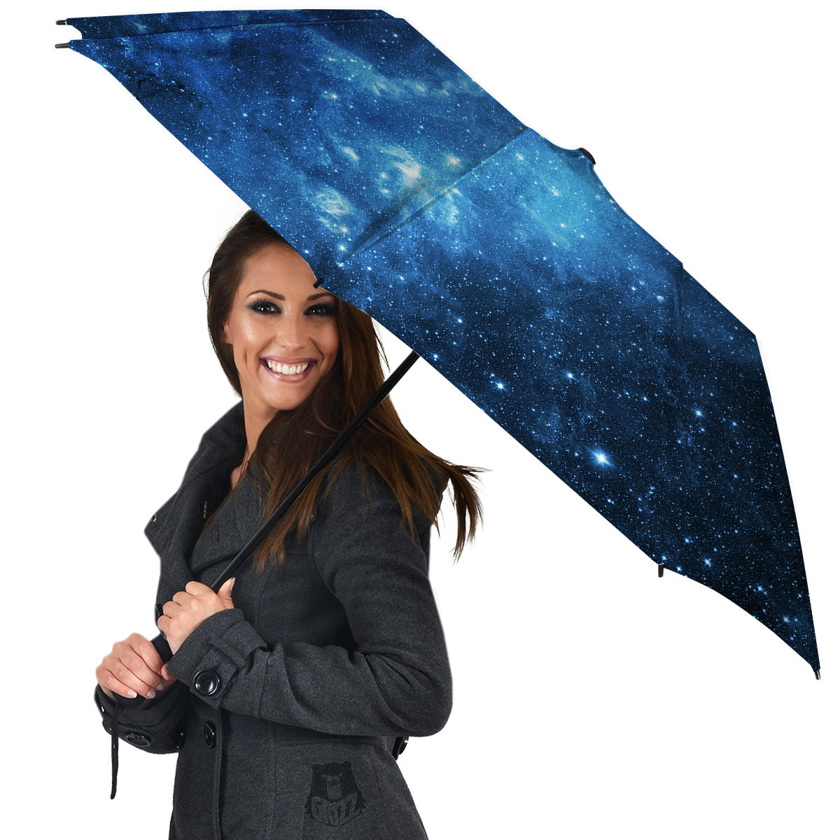 Nebula Galaxy Space Blue Light Print Umbrella-grizzshop