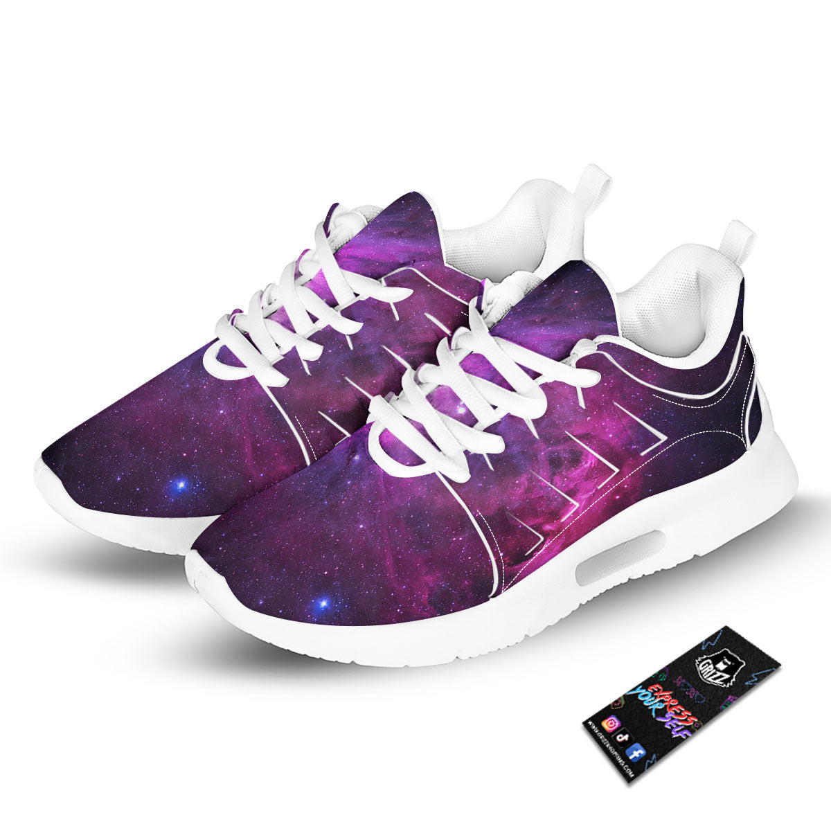 Nebula Galaxy Space Purple Stars Print Tennis Shoes-grizzshop