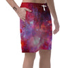 Nebula Red Galaxy Space Men's Shorts-grizzshop