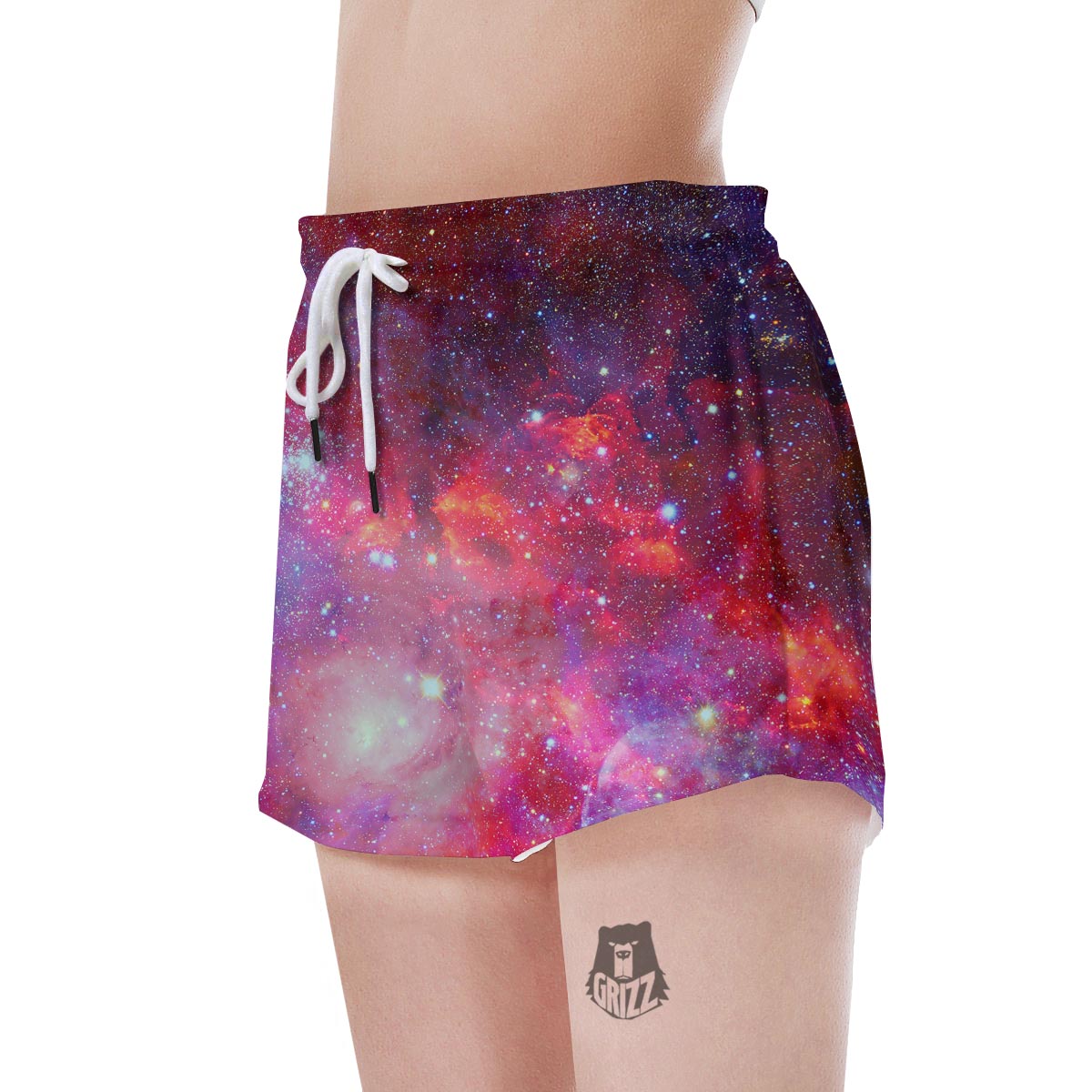 Nebula Red Galaxy Space Women's Shorts-grizzshop