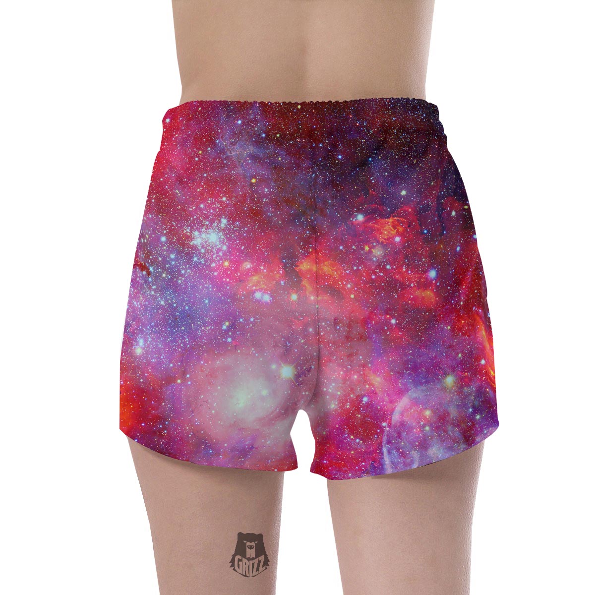 Nebula Red Galaxy Space Women's Shorts-grizzshop