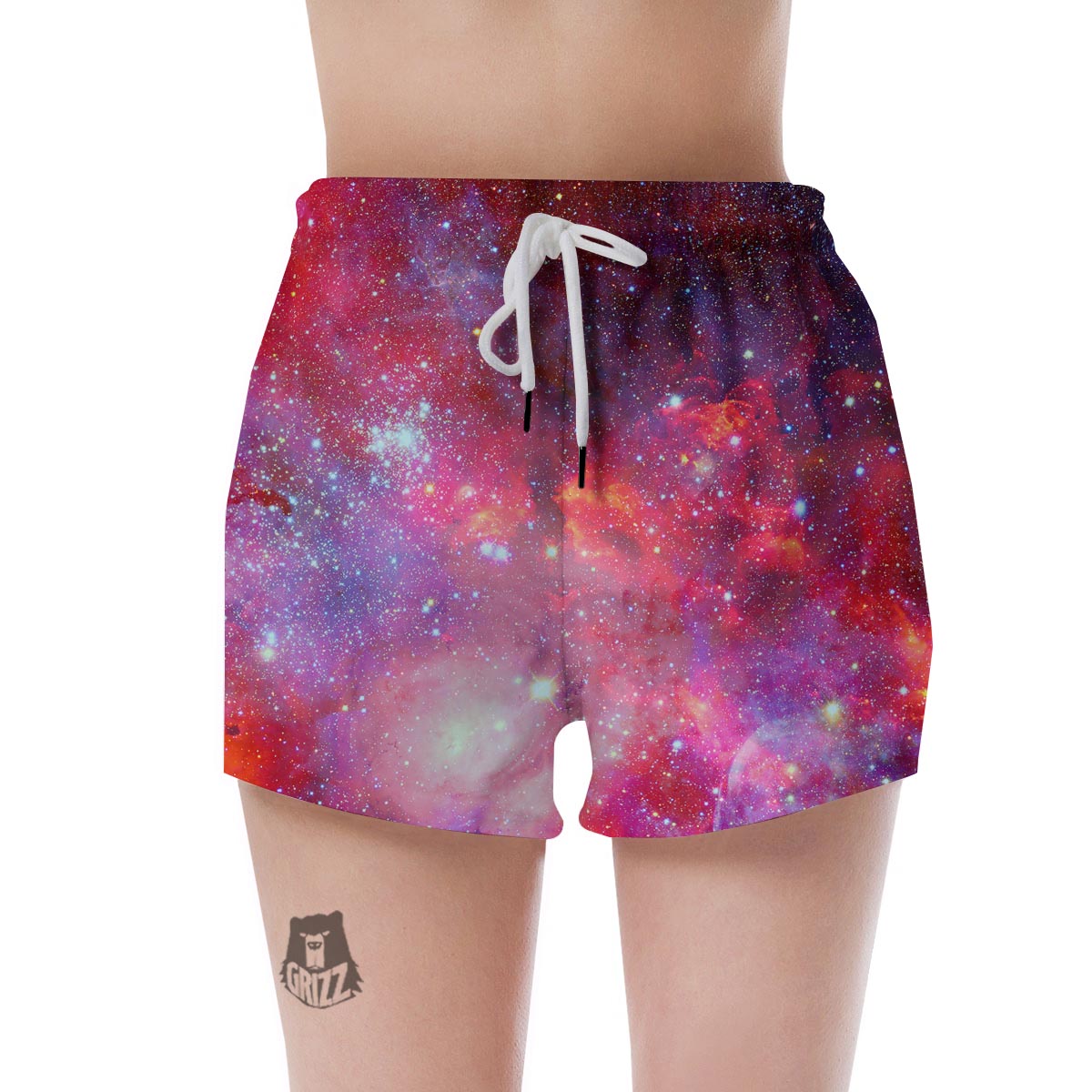 Nebula Red Galaxy Space Women's Shorts-grizzshop
