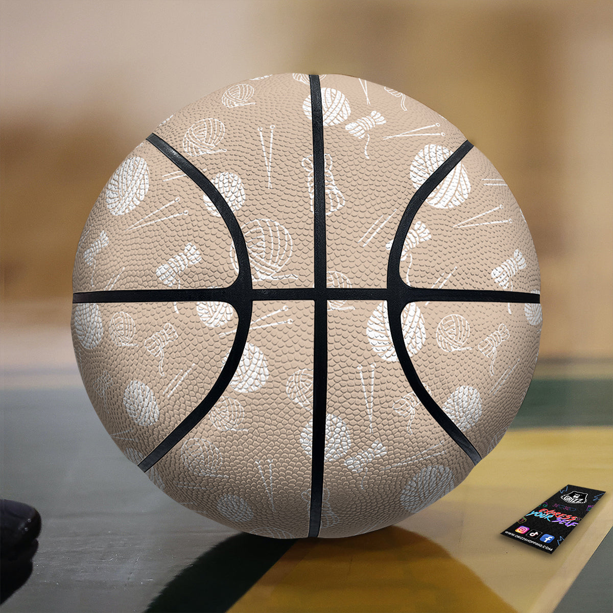 Needle And Yarn Print Pattern Basketball-grizzshop