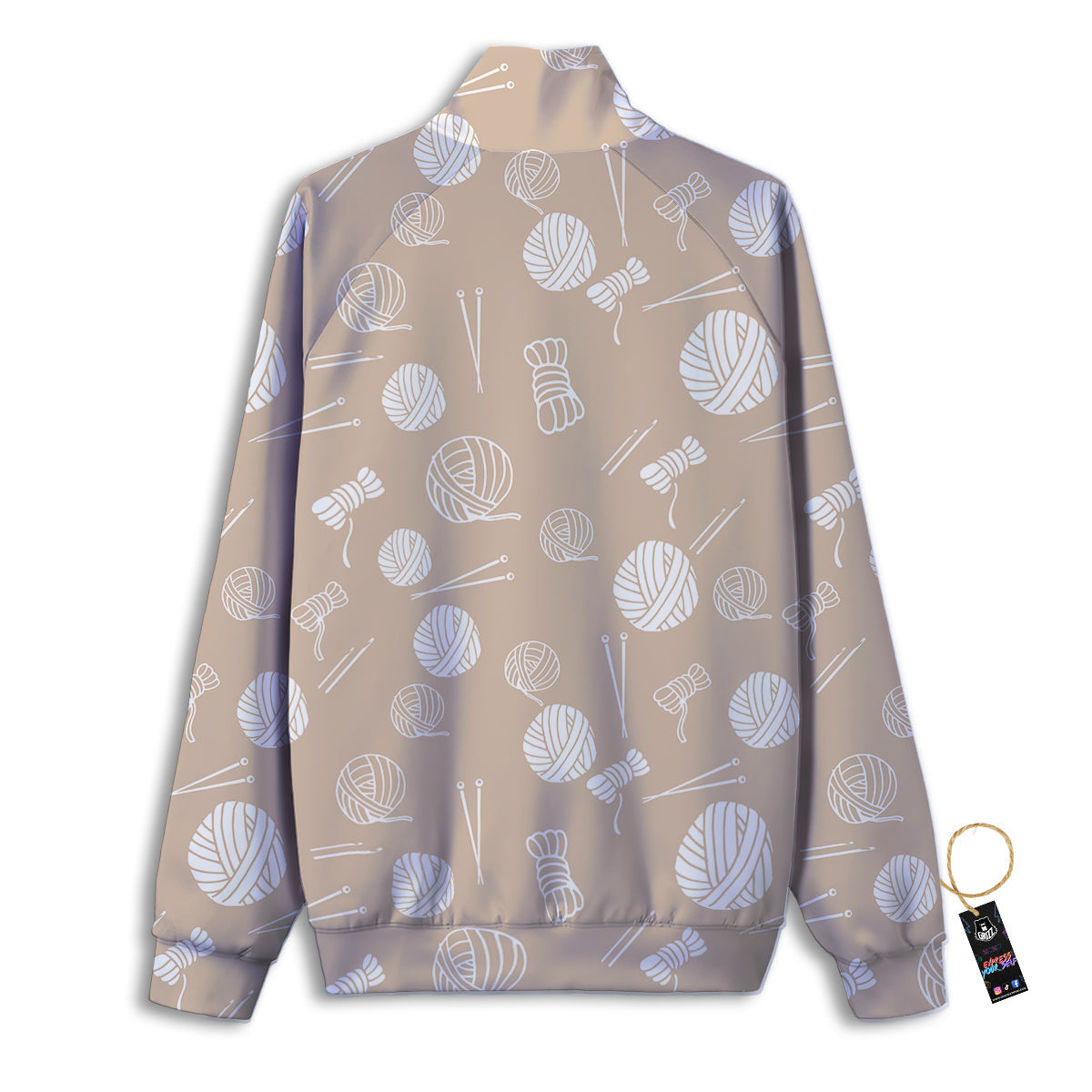 Needle And Yarn Print Pattern Track Jacket-grizzshop