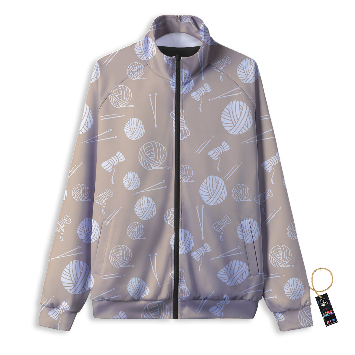 Needle And Yarn Print Pattern Track Jacket-grizzshop