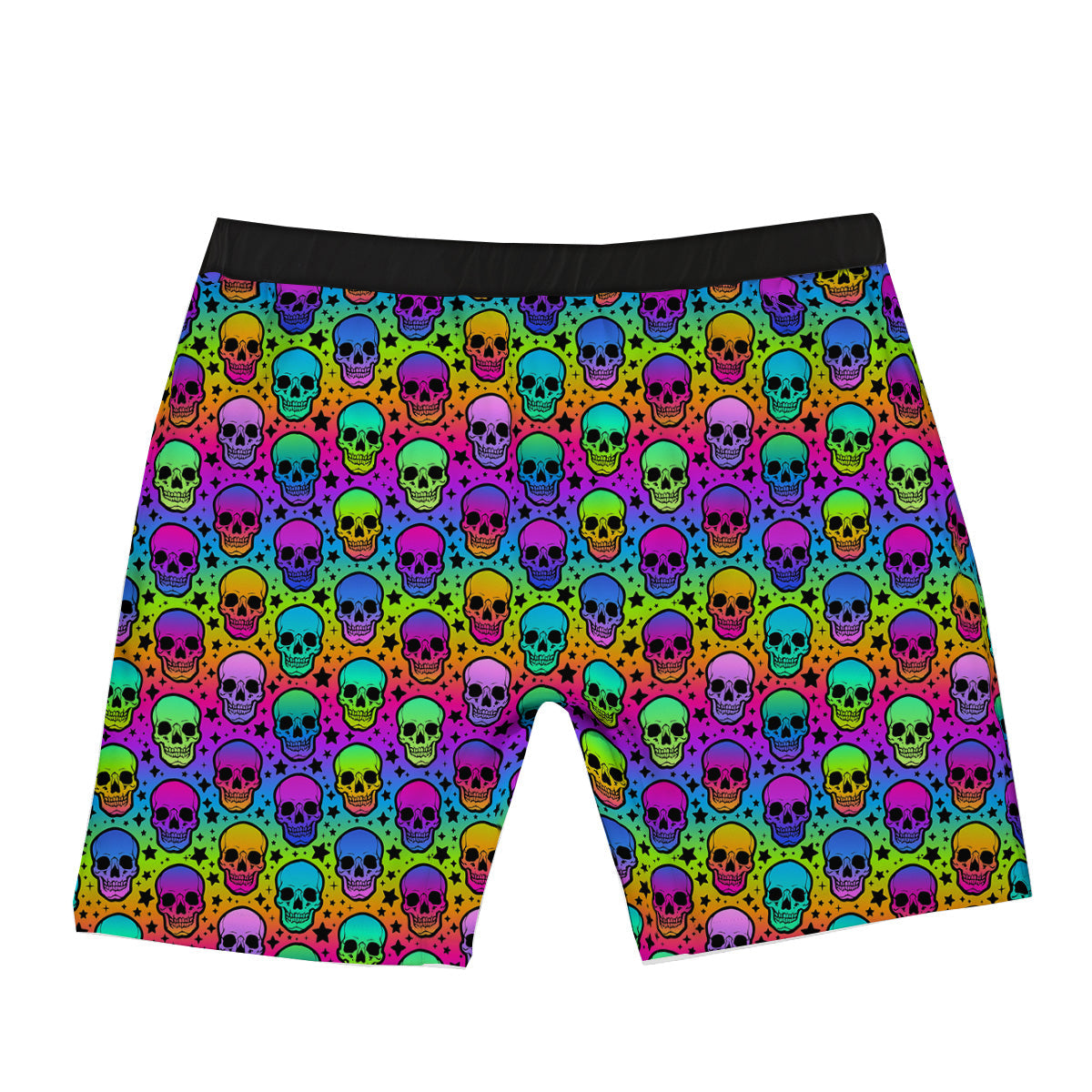 Neon Bright Human Skulls Print Pattern Boxer Briefs-grizzshop