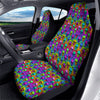 Neon Bright Human Skulls Print Pattern Car Seat Covers-grizzshop