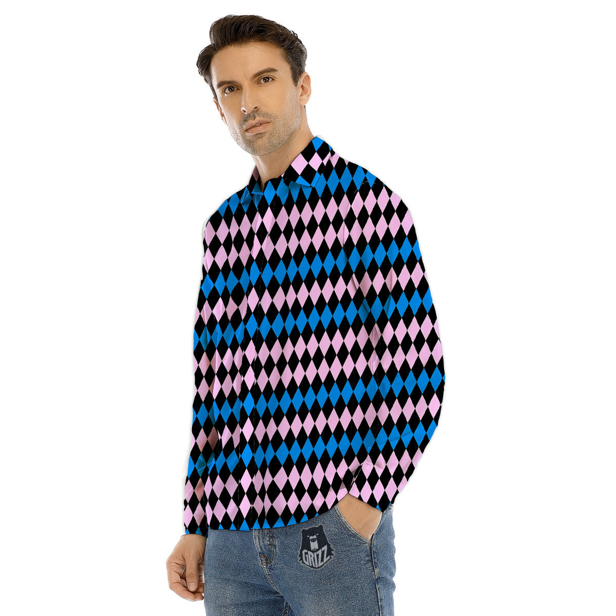 Neon Bright Human Skulls Print Pattern Men's Dress Shirts-grizzshop