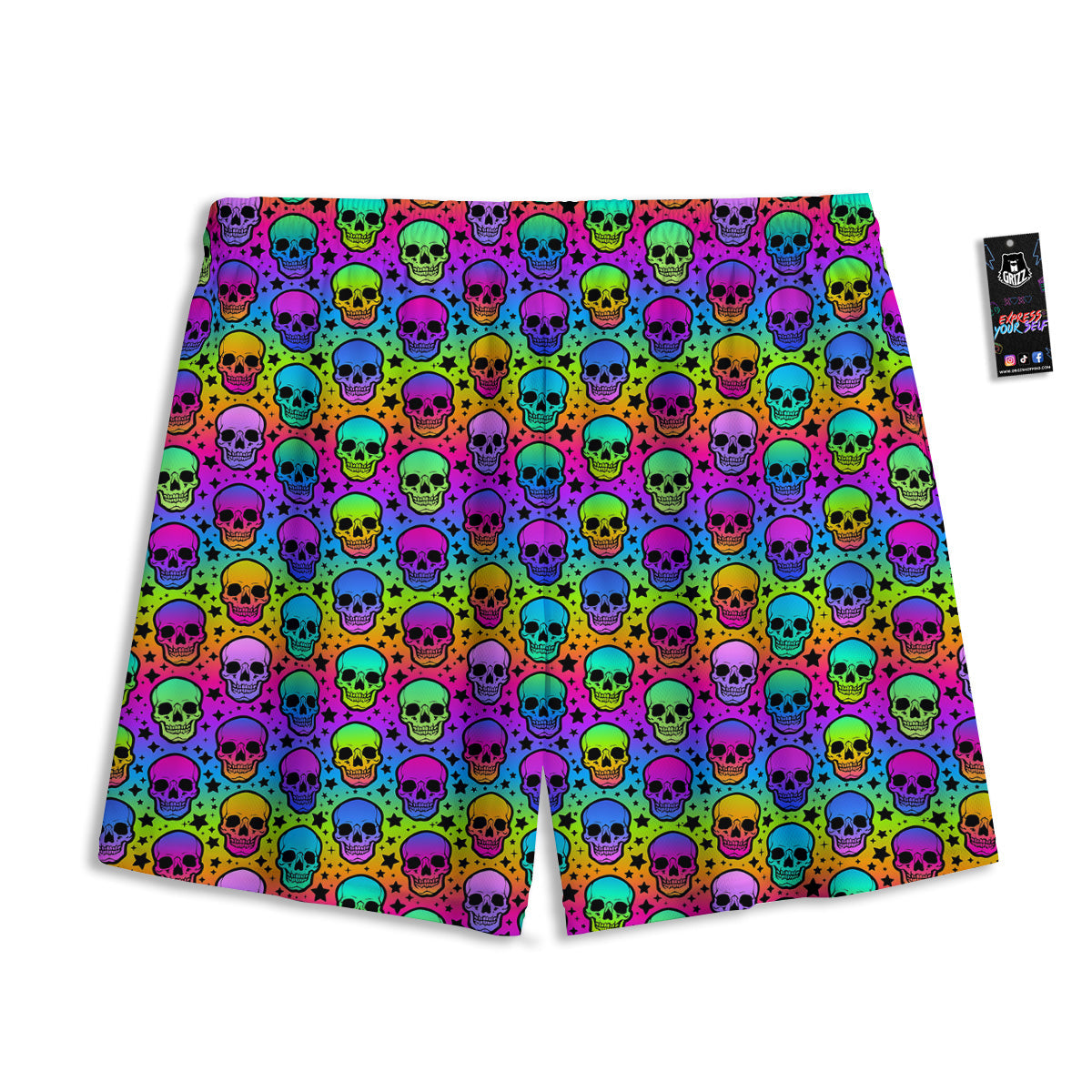 Parrot Embroidery Print Pattern Mesh Shorts