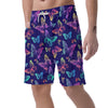 Neon Butterfly Print Men's Shorts-grizzshop