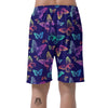 Neon Butterfly Print Men's Shorts-grizzshop