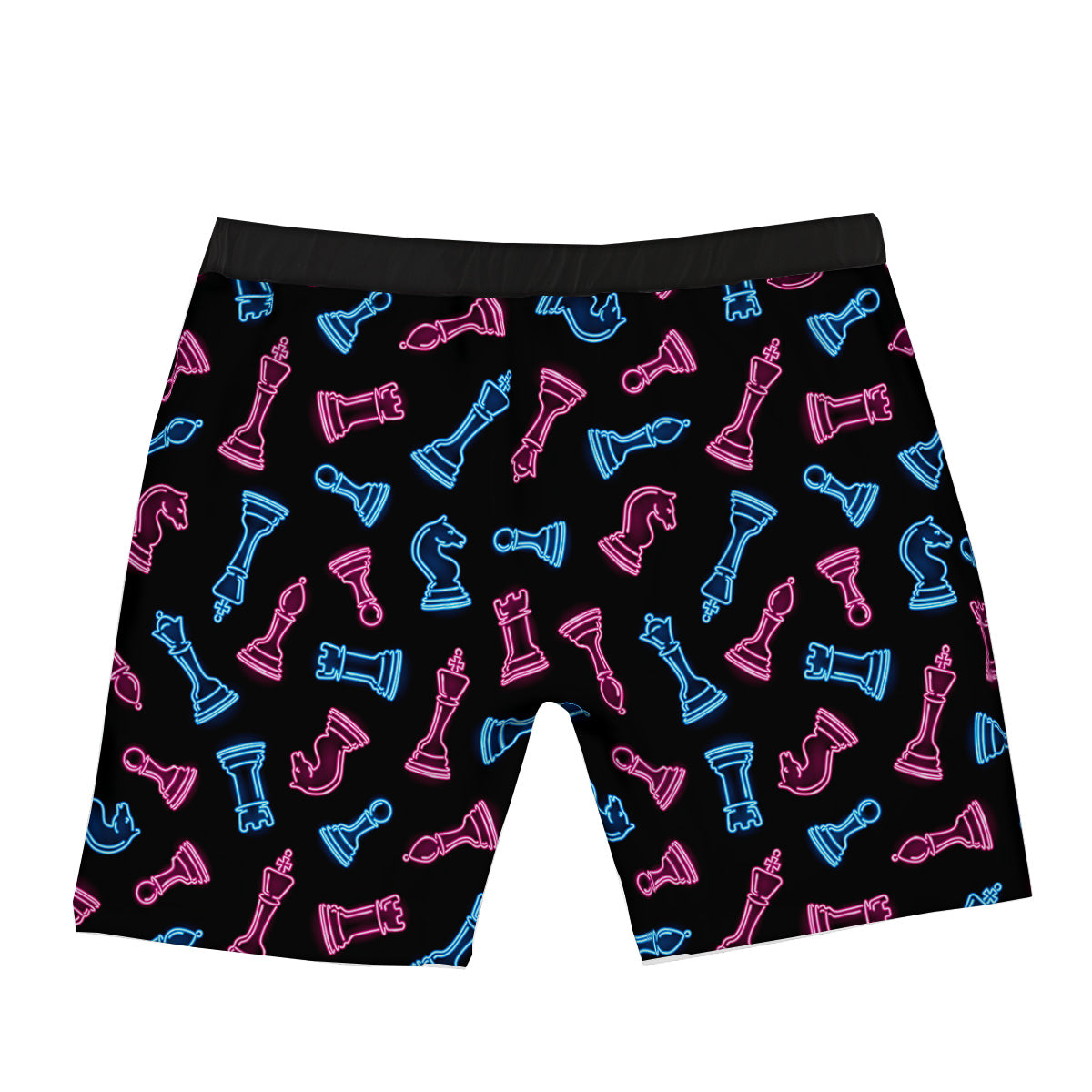 Neon Chess Pieces Print Pattern Boxer Briefs-grizzshop