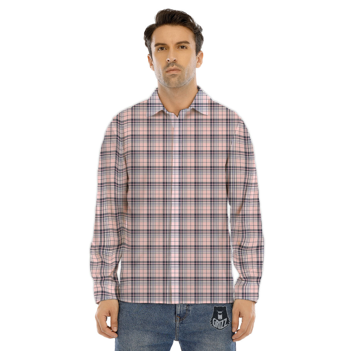 Neon Chess Pieces Print Pattern Men's Dress Shirts-grizzshop