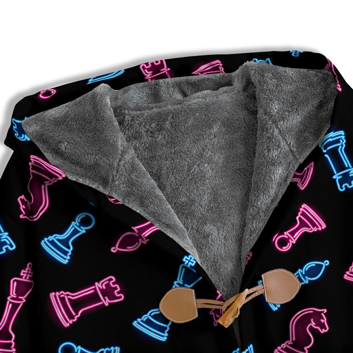 Neon Chess Pieces Print Pattern Men's Windbreaker Jacket-grizzshop