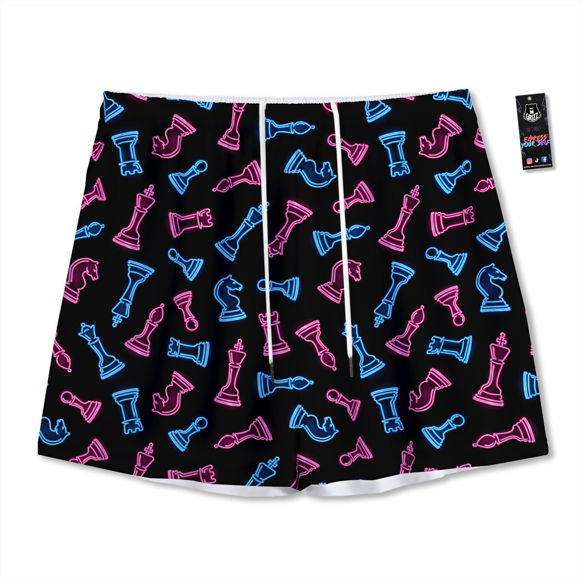 Patchwork Ethnic Floral Print Pattern Mesh Shorts
