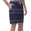 Neon Color Indian Aztec Trippy Men's Shorts-grizzshop