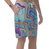 Neon Color Marble Men's Shorts-grizzshop