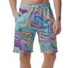 Neon Color Marble Men's Shorts-grizzshop