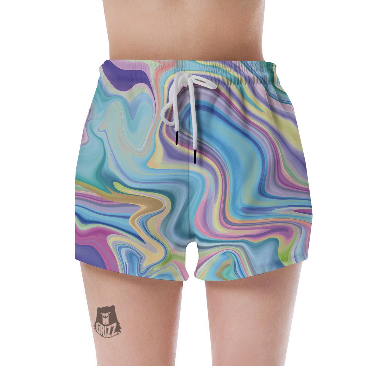 Neon Color Marble Women's Shorts-grizzshop