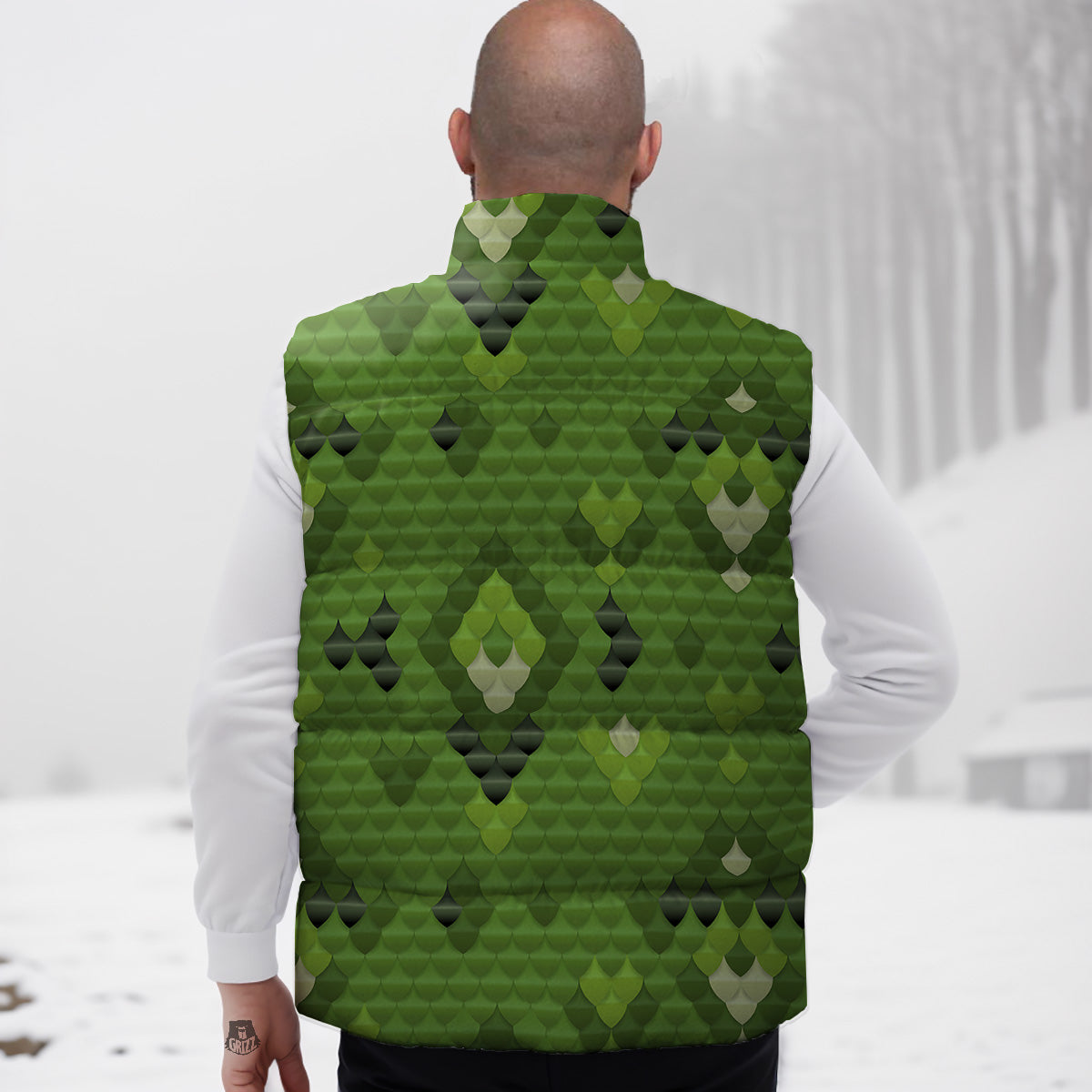 Neon Floral Tropical Hawaiian Palm Leaves Pattern Print Down Vest