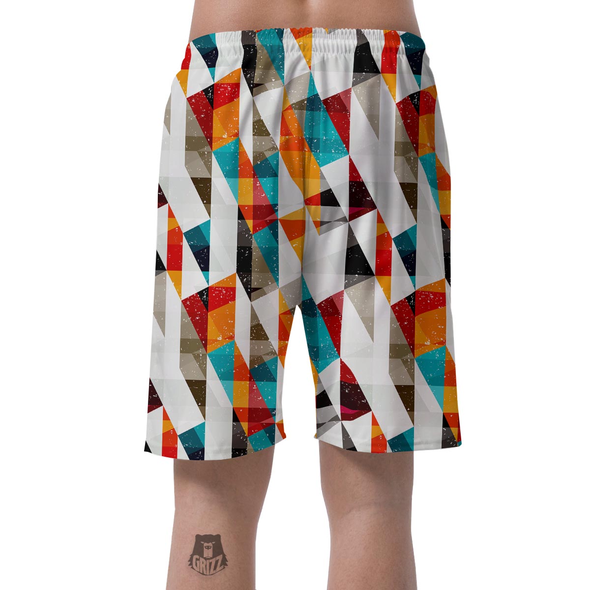 Neon Geometric Men's Shorts-grizzshop