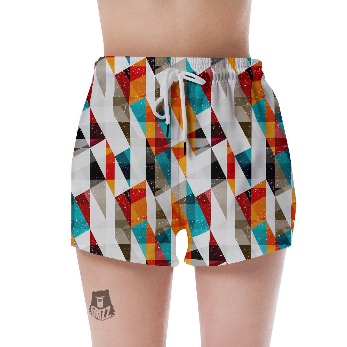 Neon Geometric Women's Shorts-grizzshop