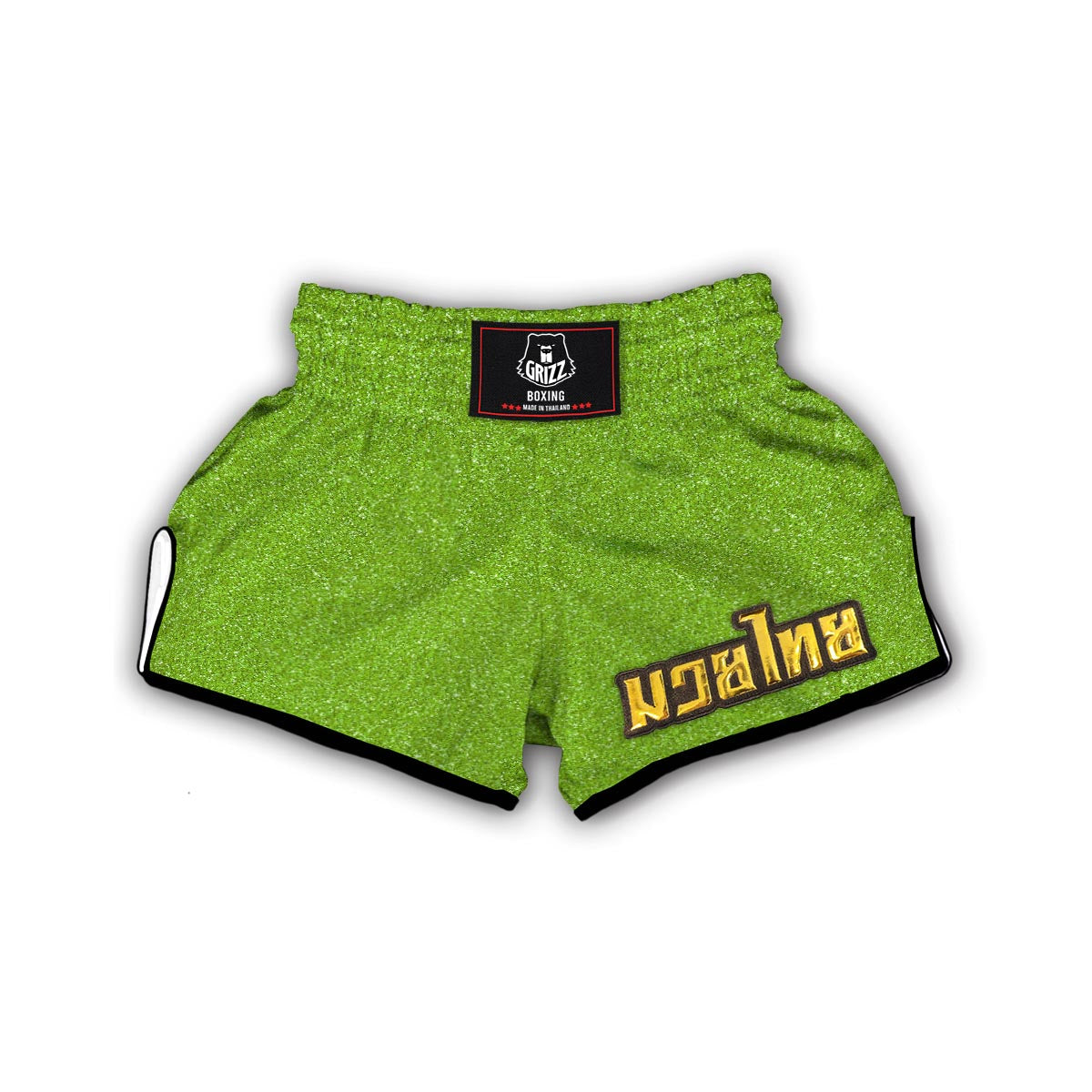 Neon Green Texture Muay Thai Boxing Shorts-grizzshop