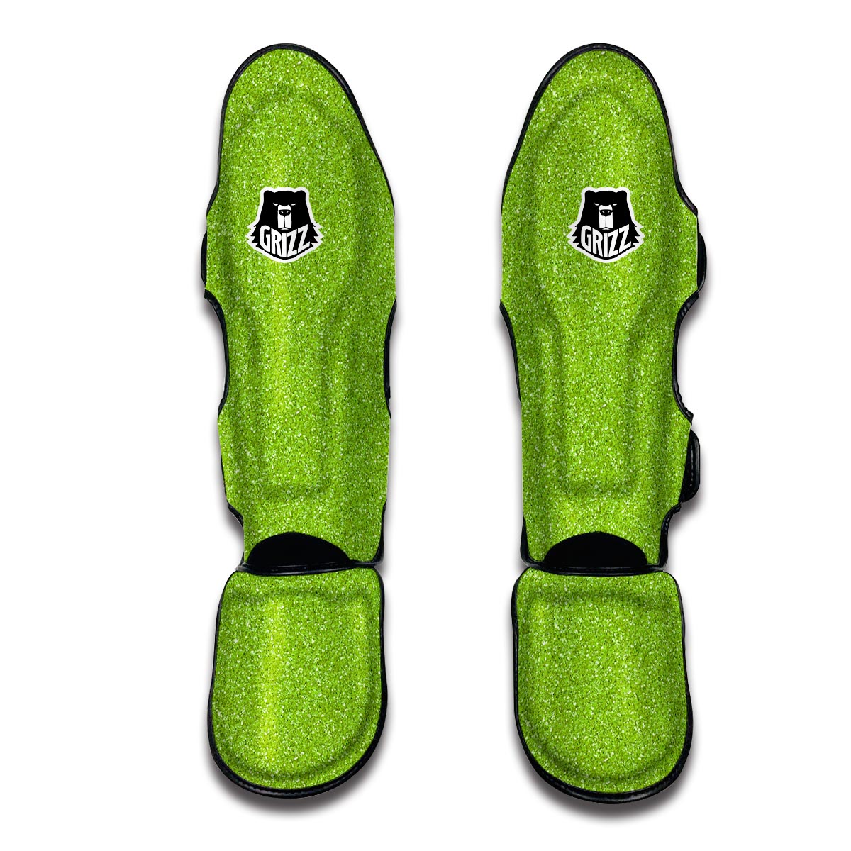 Neon Green Texture Muay Thai Shin Guards-grizzshop