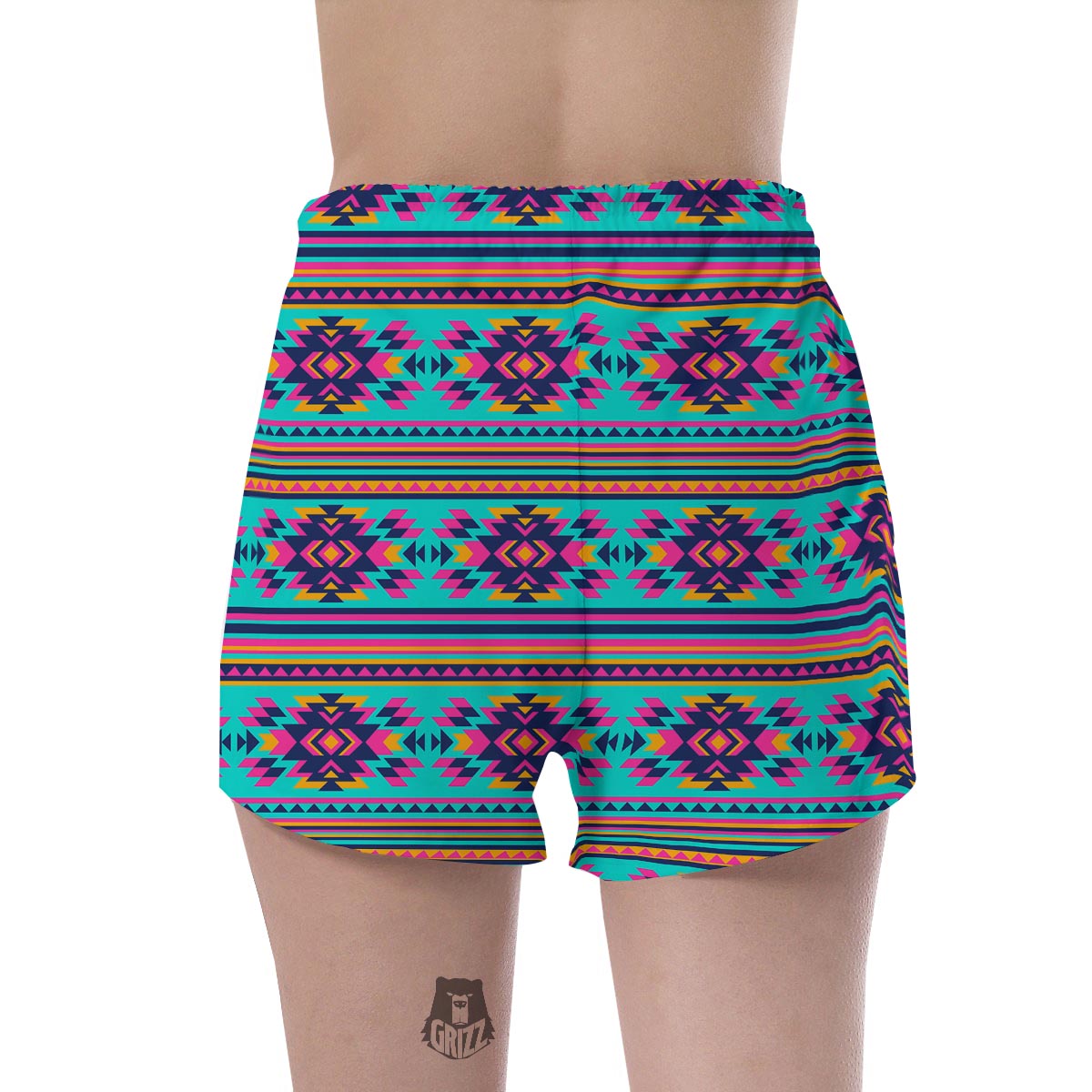 Neon Indian Aztec Abstract Art Print Women's Shorts-grizzshop