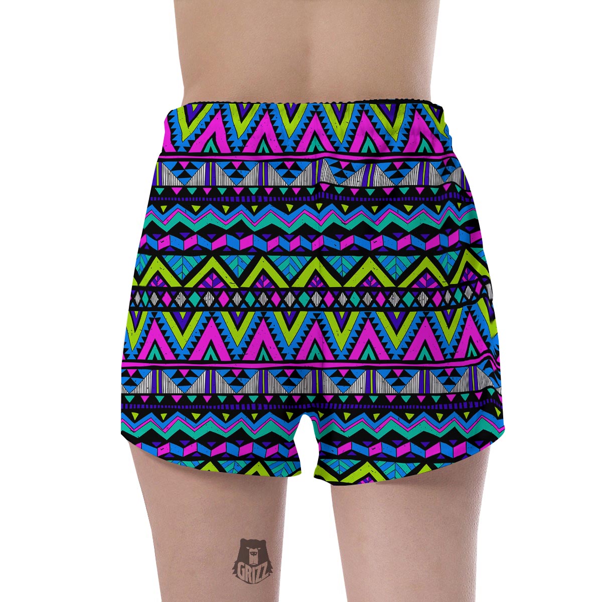 Neon Indian Aztec Doodle Women's Shorts-grizzshop