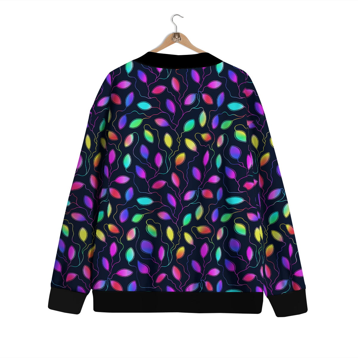 Neon Leaf Print Pattern Cardigan-grizzshop