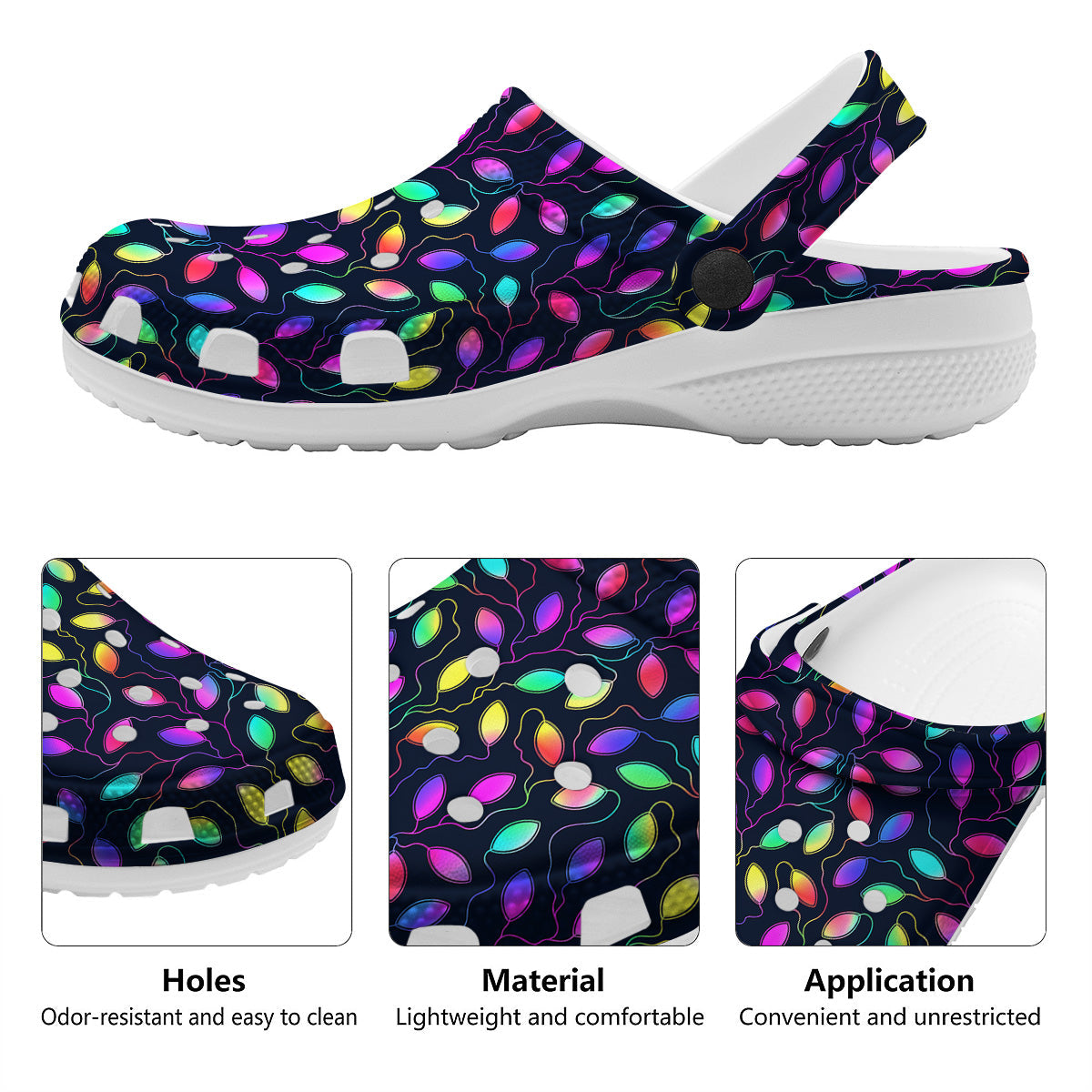 Neon Leaf Print Pattern Clog-grizzshop