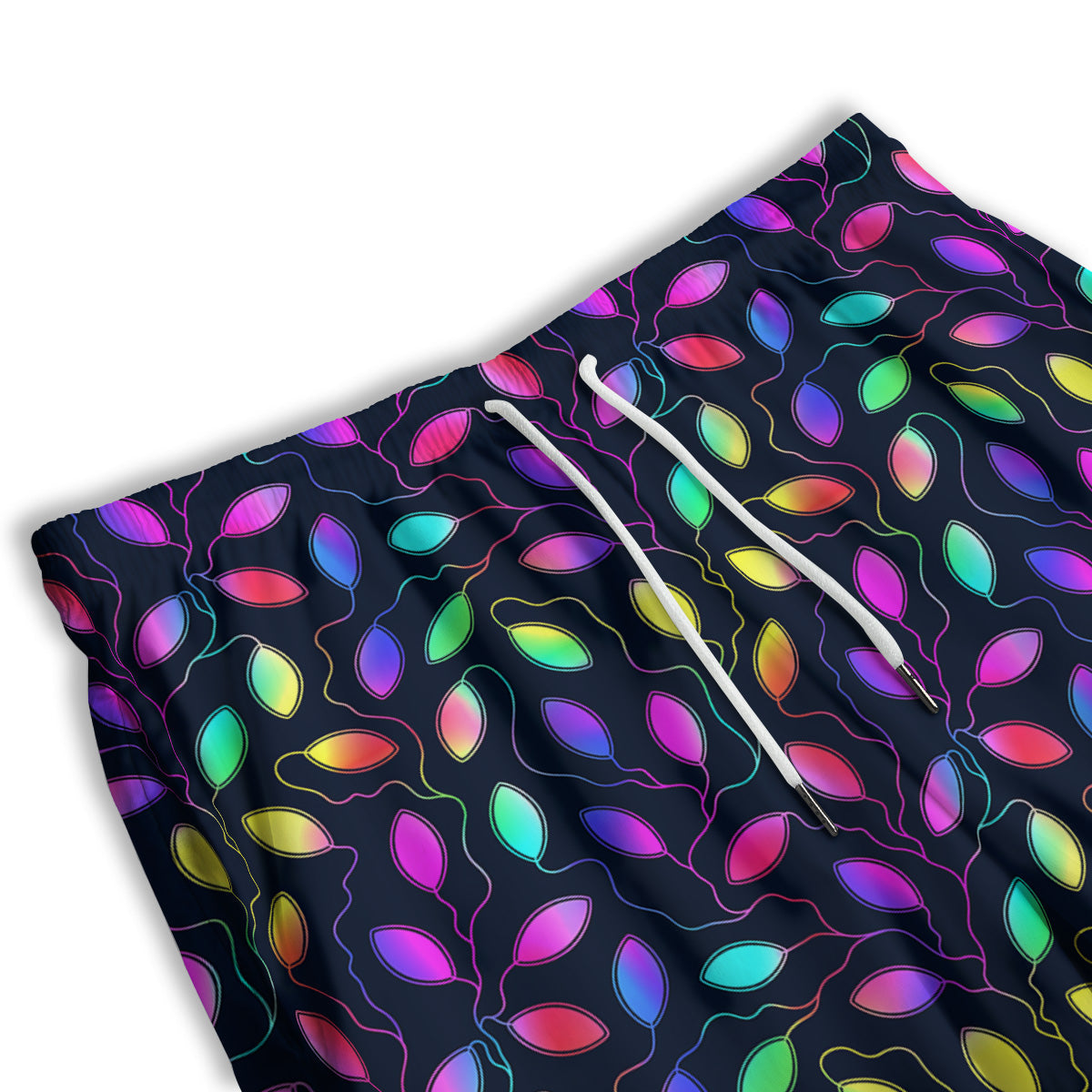 Neon Leaf Print Pattern Men's Athletic Shorts