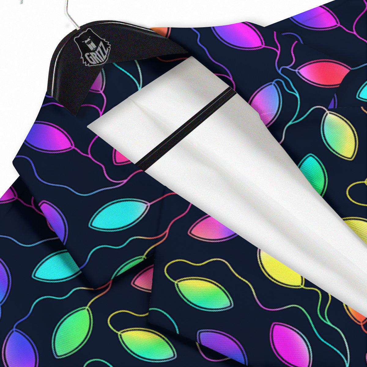 Neon Leaf Print Pattern Men's Sport Coat-grizzshop