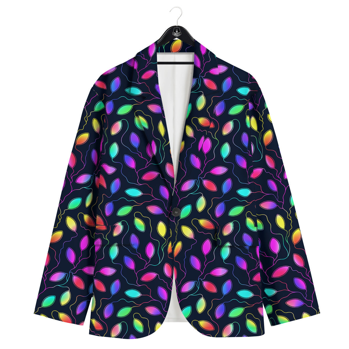 Neon Leaf Print Pattern Men's Sport Coat-grizzshop