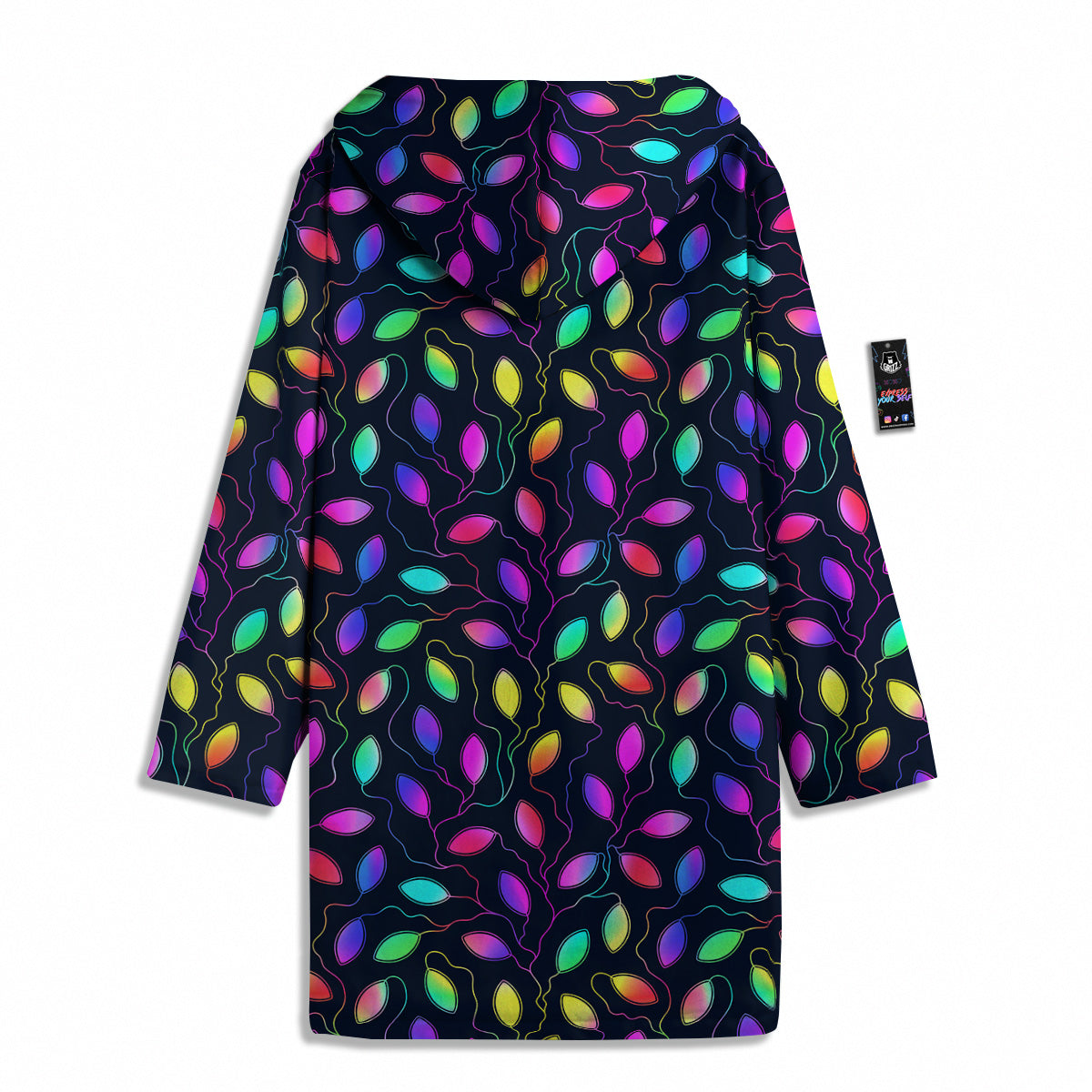 Neon Leaf Print Pattern Men's Windbreaker Jacket-grizzshop