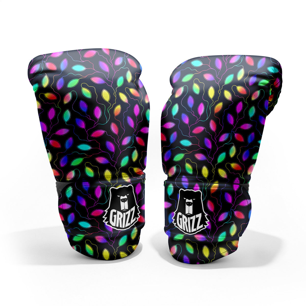 Neon Leaf Print Pattern Pro Boxing Glove