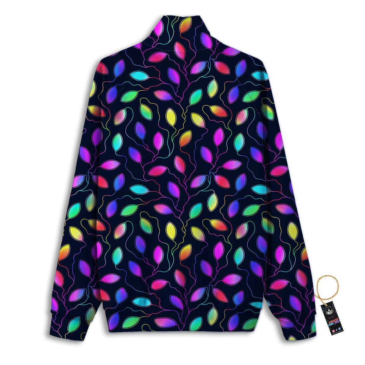 Neon Leaf Print Pattern Track Jacket-grizzshop