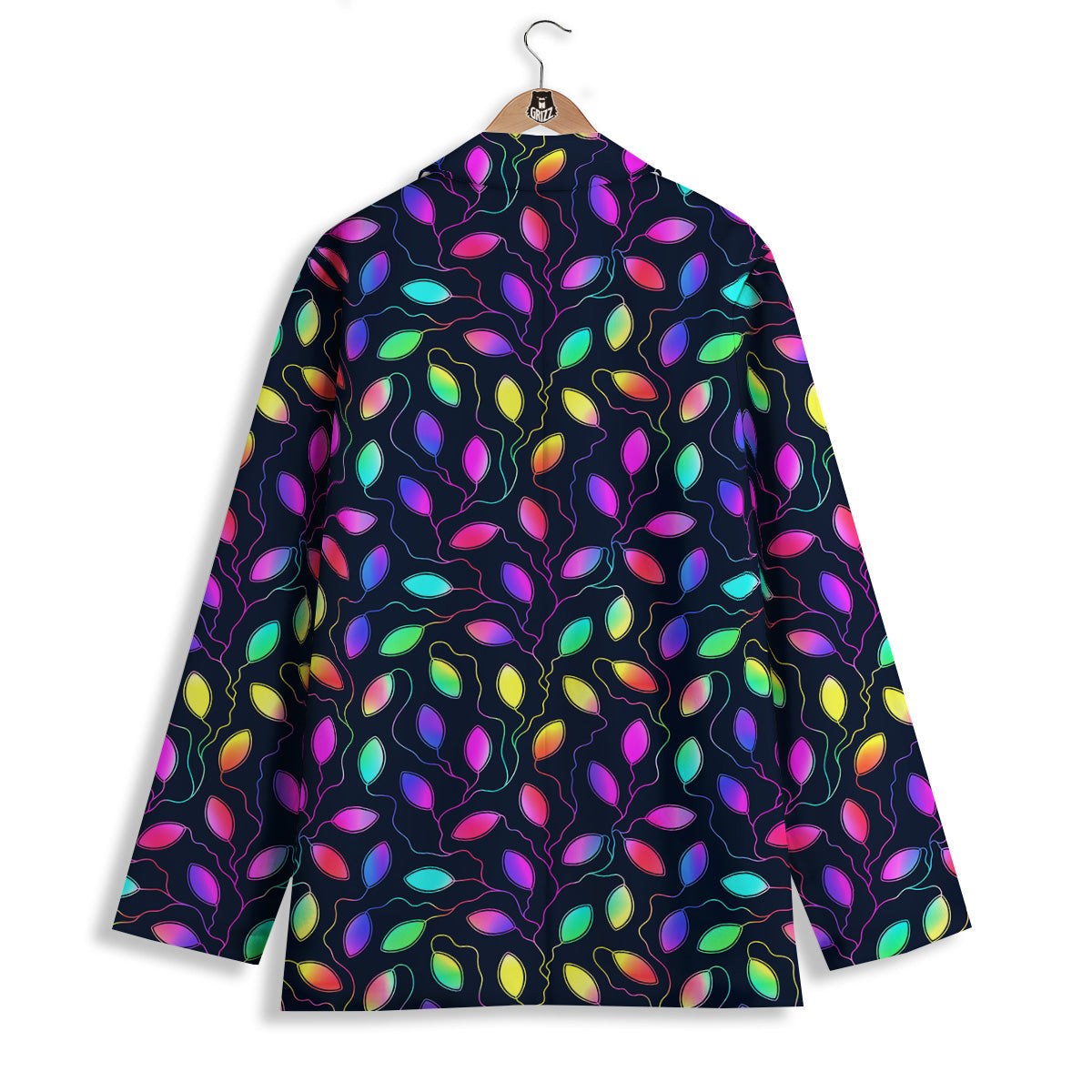 Neon Leaf Print Pattern Women's Blazer-grizzshop