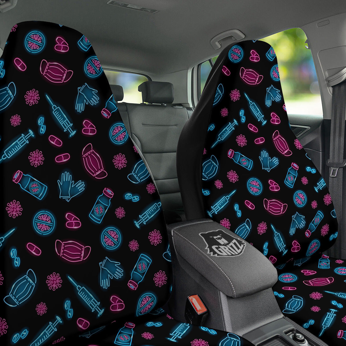 Neon Medical Equipment Print Pattern Car Seat Covers-grizzshop