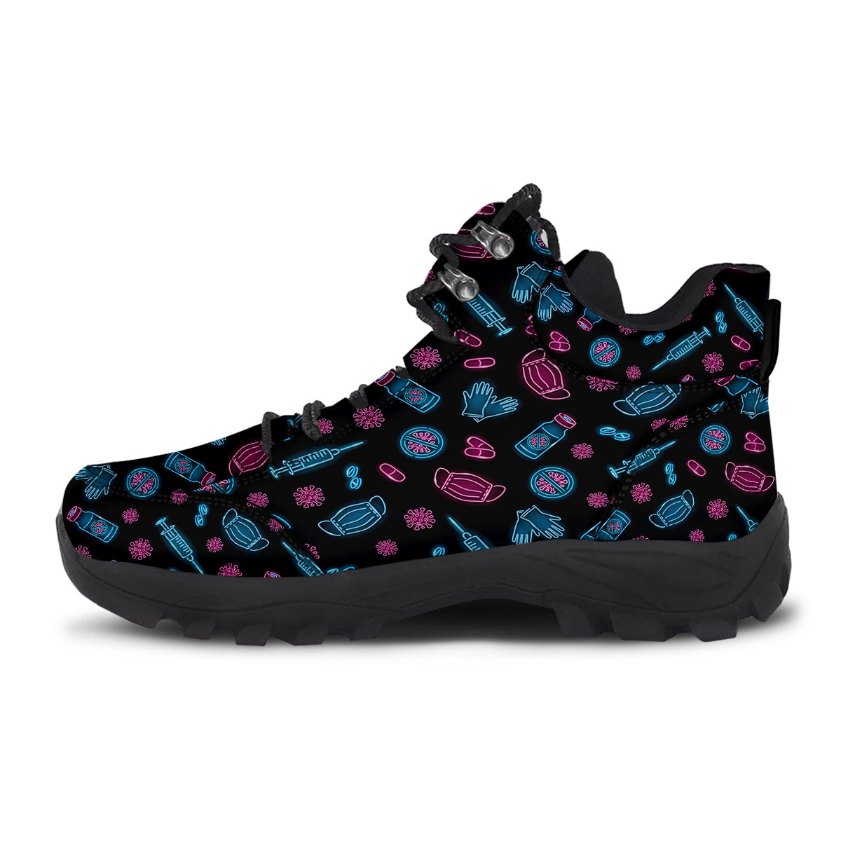 Neon Medical Equipment Print Pattern Hiking Shoes-grizzshop