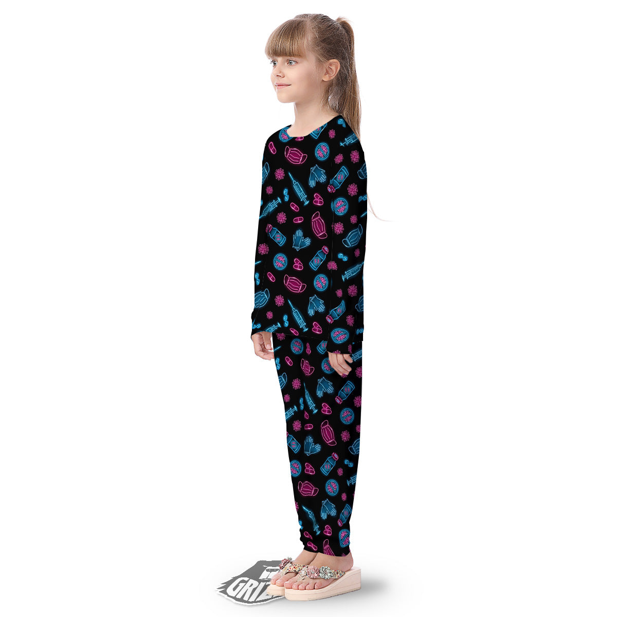 Neon Medical Equipment Print Pattern Kid's Pajamas-grizzshop