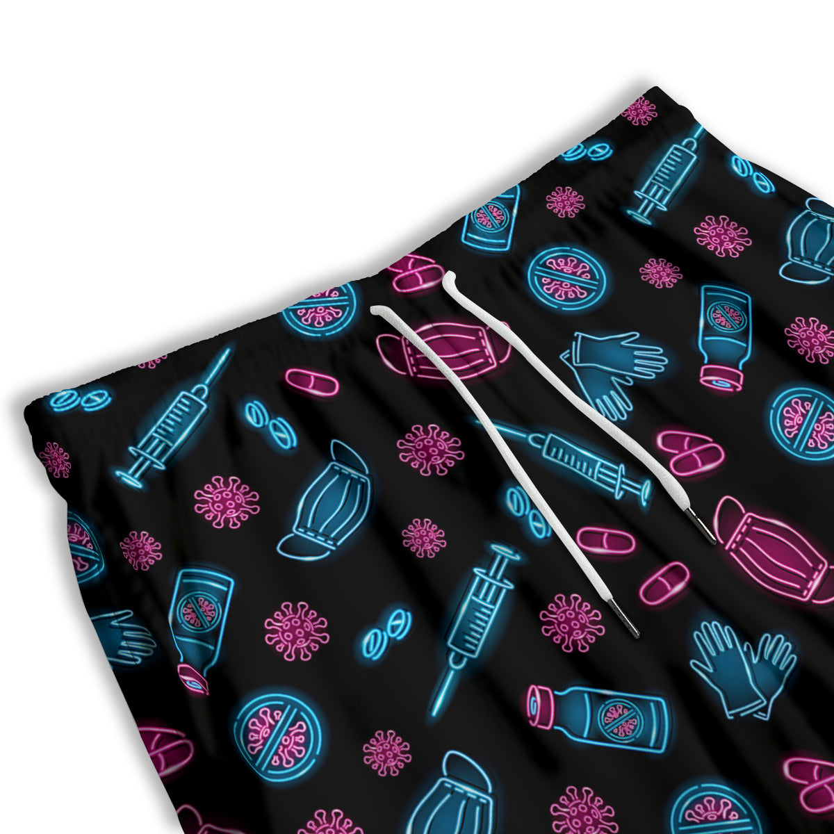 Neon Medical Equipment Print Pattern Men's Athletic Shorts
