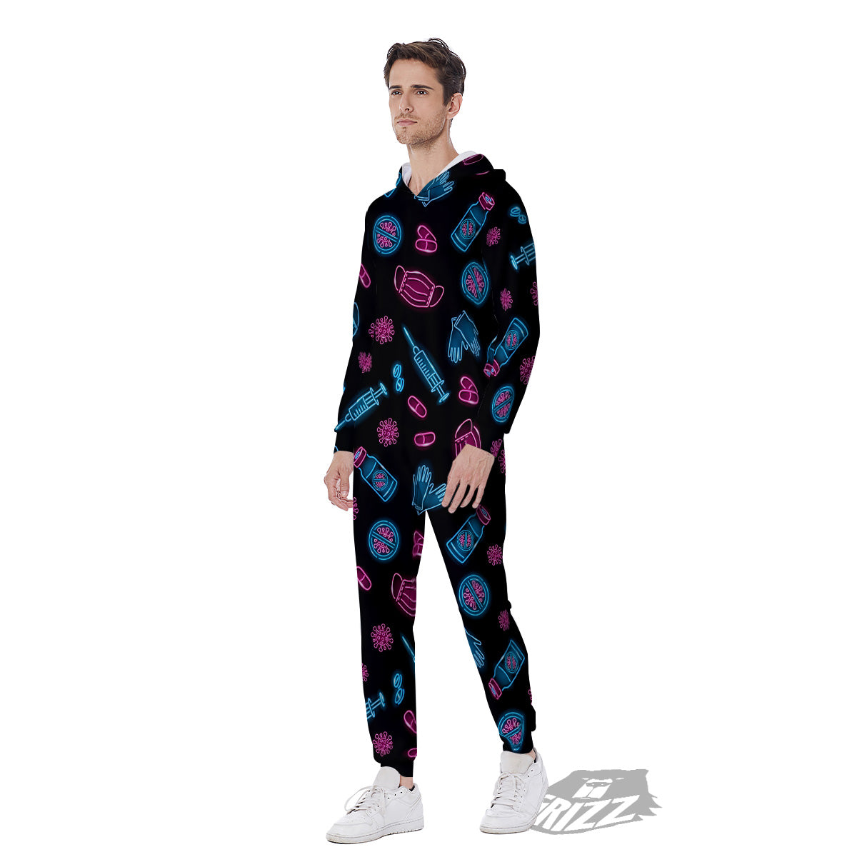 Neon Medical Equipment Print Pattern Men's Jumpsuit-grizzshop