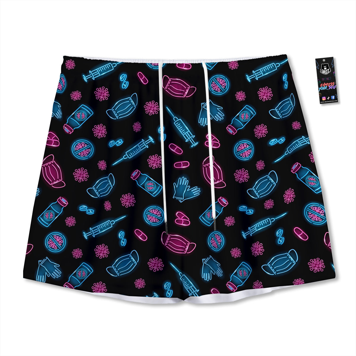 Patchwork Exotic Print Pattern Mesh Shorts