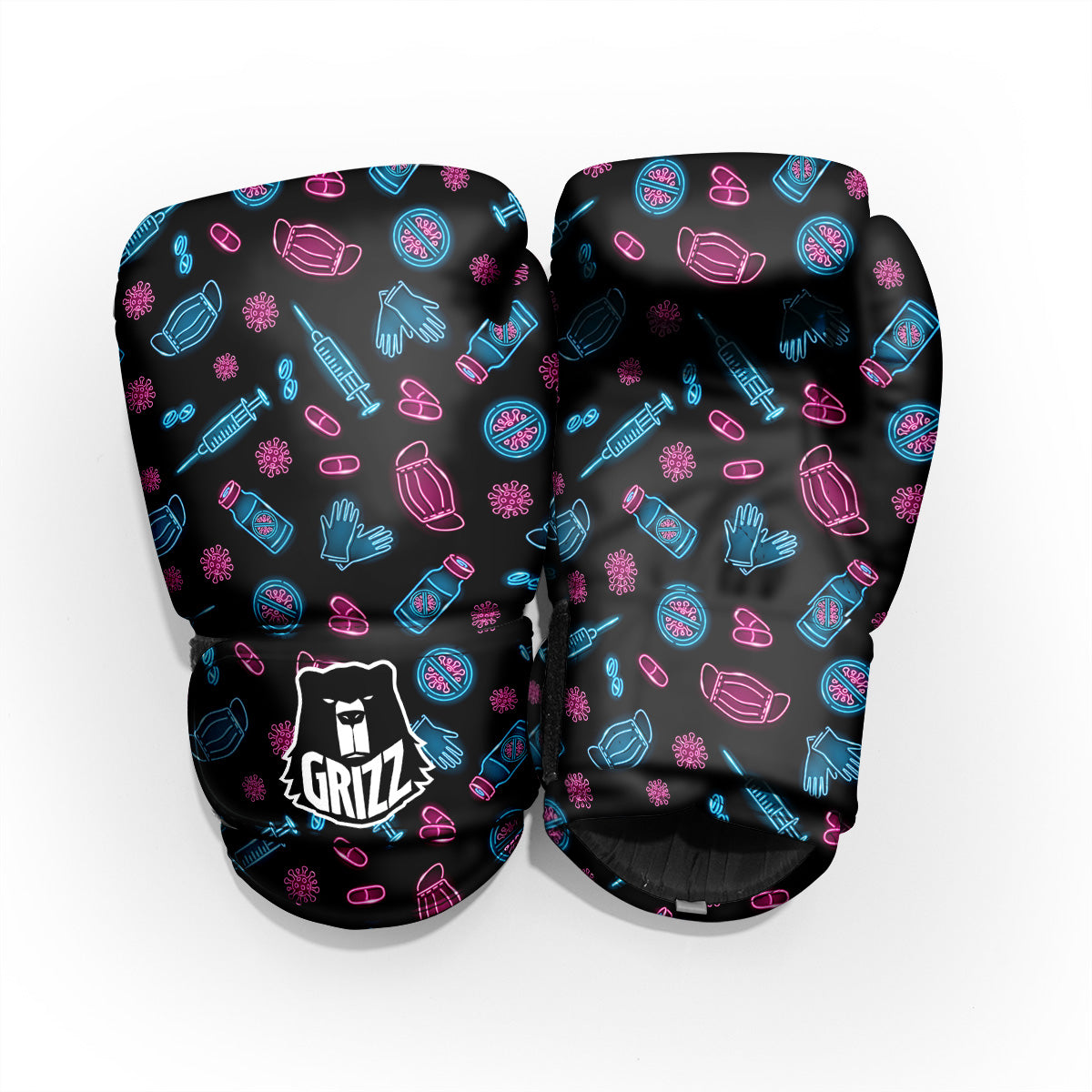 Neon Medical Equipment Print Pattern Pro Boxing Glove